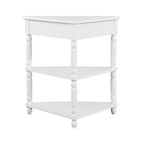 33.8Small Triangle Corner Table,Wood Corner Side Table for Small Spaces,3 Tier End Corner Table with Solid Wood Legs
