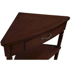 33.8Small Triangle Corner Table,Wood Corner Side Table for Small Spaces,3 Tier End Corner Table with Solid Wood Legs
