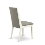 East West Furniture 9 Piece Kitchen Table Set- an Oval Dining Table and 8 Shitake Linen Fabric Chairs, Linen White