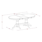 East West Furniture 9 Piece Kitchen Table Set- an Oval Dining Table and 8 Shitake Linen Fabric Chairs, Linen White