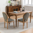 Mid-century Modern Dining Chairs Set of 4, PU Leather High-end Tufted Dining Room Chair with Nailhead Trim Solid Wood Legs