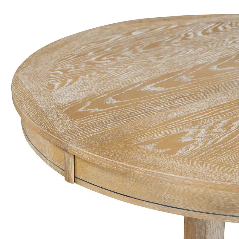 Nestfair Retro Style Dining Table with Extendable Tabletop - N/A