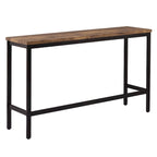 Counter Height Extra Long Dining Table Set with 3 Stools Pub Kitchen Set Side Table with Footrest