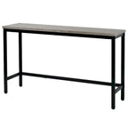 Counter Height Extra Long Dining Table Set with 3 Stools Pub Kitchen Set Side Table with Footrest