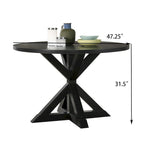Cross-Buck Base Dining Table in Black