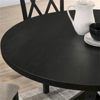 Cross-Buck Base Dining Table in Black