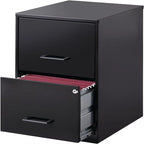 8 Deep 2-Drawer File Cabinet - 14.5D x 18W x 25H