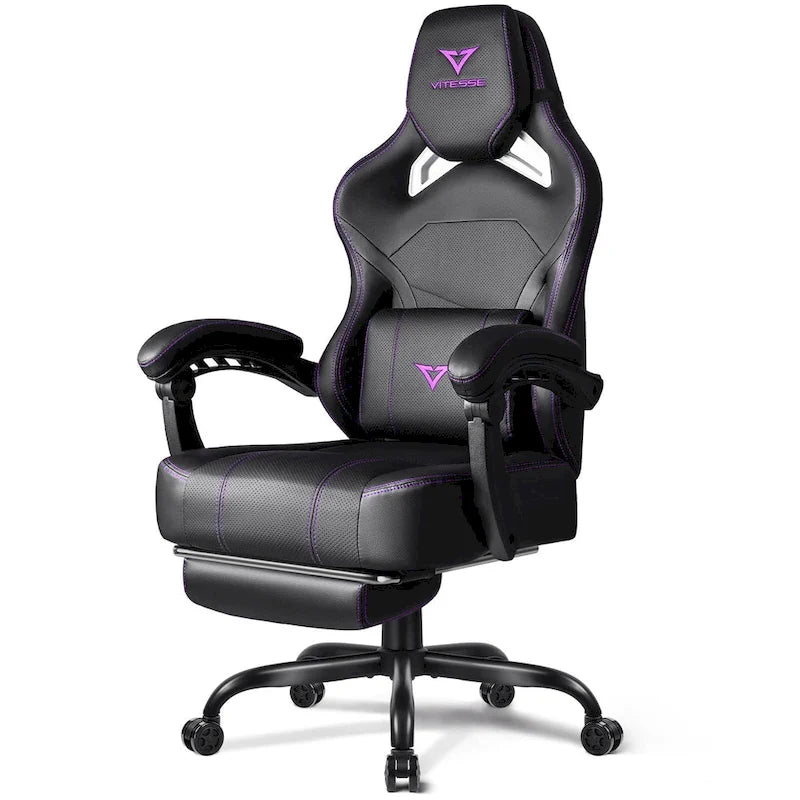 BOSSIN Big and Tall Gaming Chair 400lb with Footrest, Ergonomic Video Game Chair for Adults with Headrest and Lumbar Pillow