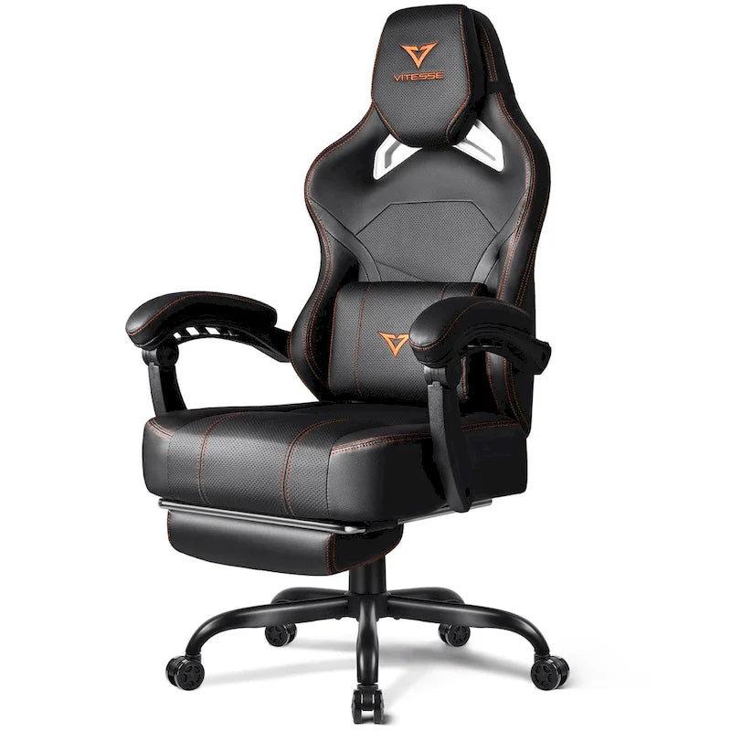 BOSSIN Big and Tall Gaming Chair 400lb with Footrest, Ergonomic Video Game Chair for Adults with Headrest and Lumbar Pillow