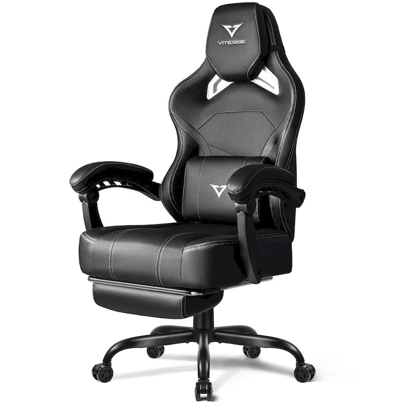 BOSSIN Big and Tall Gaming Chair 400lb with Footrest, Ergonomic Video Game Chair for Adults with Headrest and Lumbar Pillow