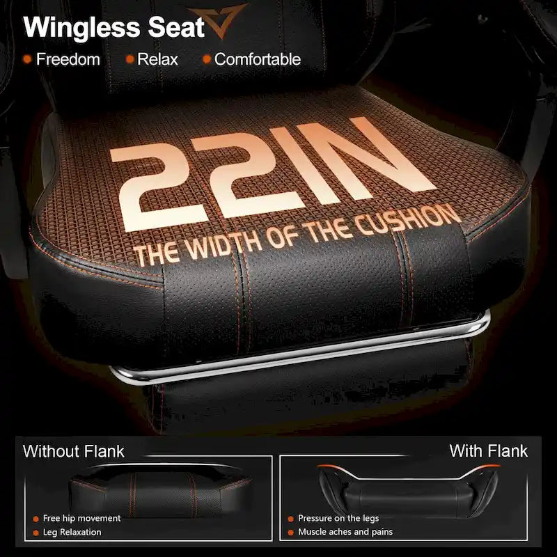 BOSSIN Big and Tall Gaming Chair 400lb with Footrest, Ergonomic Video Game Chair for Adults with Headrest and Lumbar Pillow