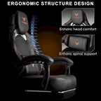 BOSSIN Big and Tall Gaming Chair 400lb with Footrest, Ergonomic Video Game Chair for Adults with Headrest and Lumbar Pillow