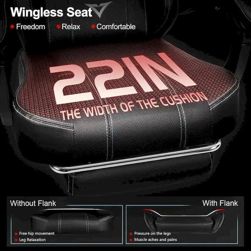 BOSSIN Big and Tall Gaming Chair 400lb with Footrest, Ergonomic Video Game Chair for Adults with Headrest and Lumbar Pillow