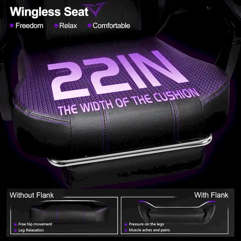 BOSSIN Big and Tall Gaming Chair 400lb with Footrest, Ergonomic Video Game Chair for Adults with Headrest and Lumbar Pillow