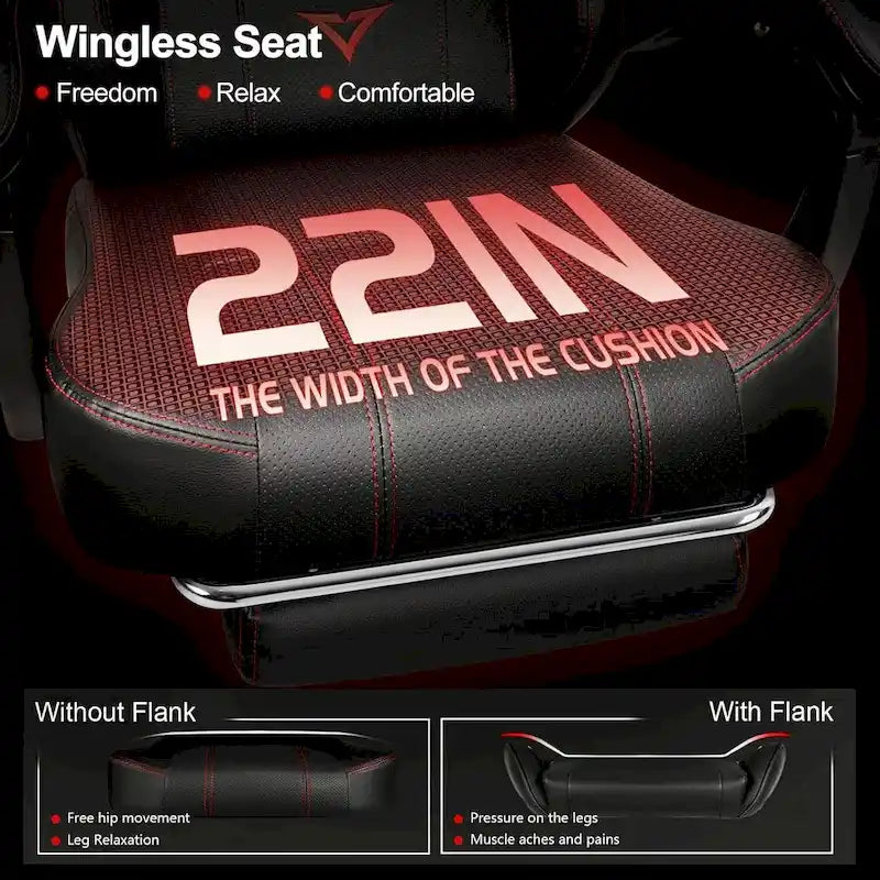 BOSSIN Big and Tall Gaming Chair 400lb with Footrest, Ergonomic Video Game Chair for Adults with Headrest and Lumbar Pillow