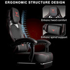 BOSSIN Big and Tall Gaming Chair 400lb with Footrest, Ergonomic Video Game Chair for Adults with Headrest and Lumbar Pillow