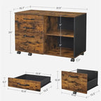 3 Drawers and Open Storage Shelves - 15.7D x 31.5W x 26H