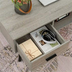 A coffee table with drawers