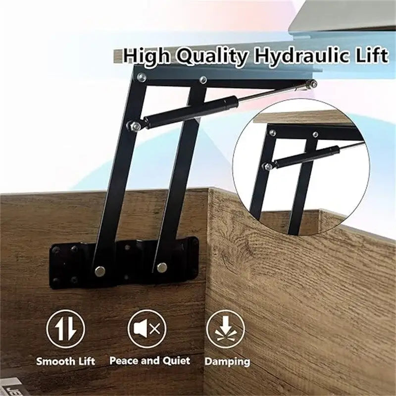 A coffee table with drawers