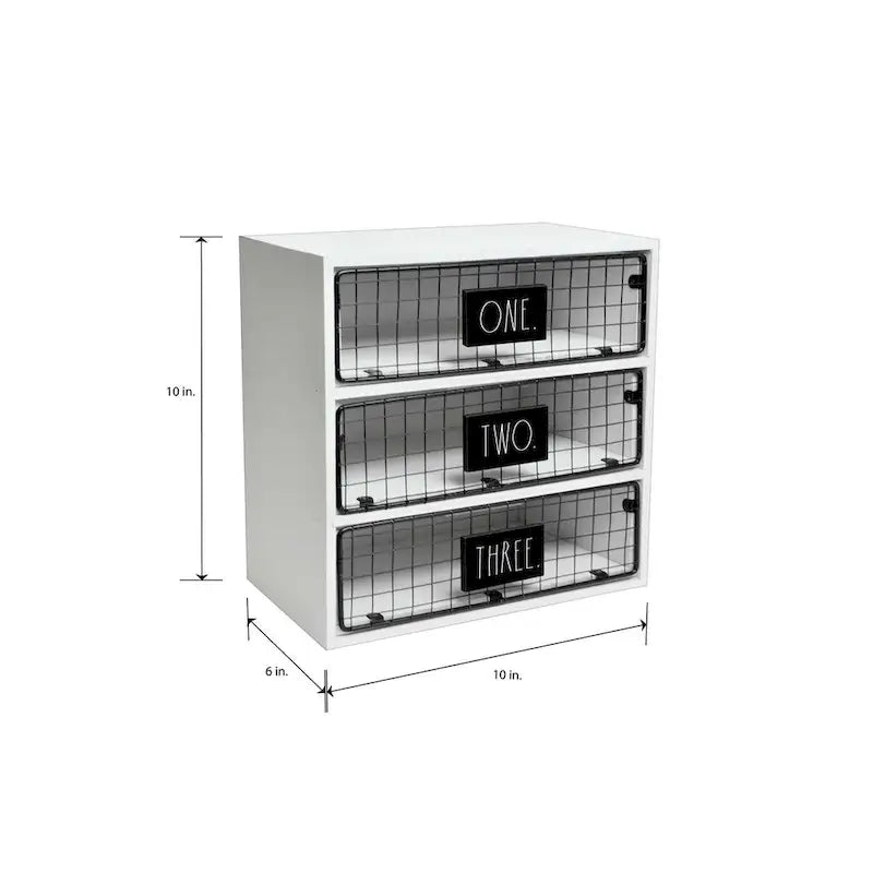 Rae Dunn Desktop Organizer - ONE TWO THREE
