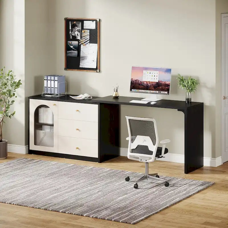 47 Inches Reversible L Shaped Computer Desk for Home Office