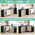 47 Inches Reversible L Shaped Computer Desk for Home Office