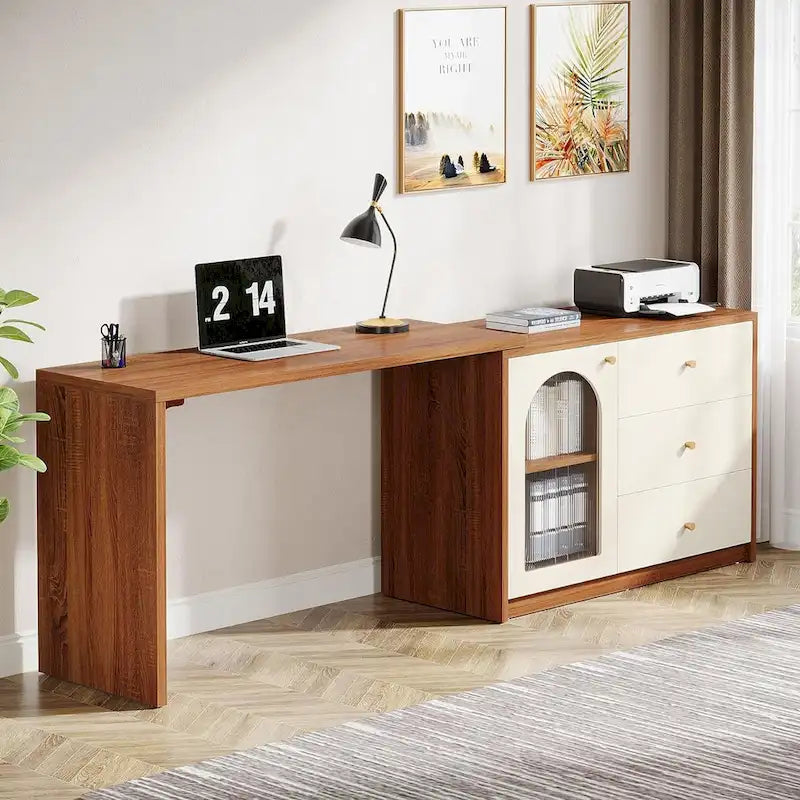 47 Inches Reversible L Shaped Computer Desk for Home Office