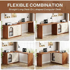 47 Inches Reversible L Shaped Computer Desk for Home Office