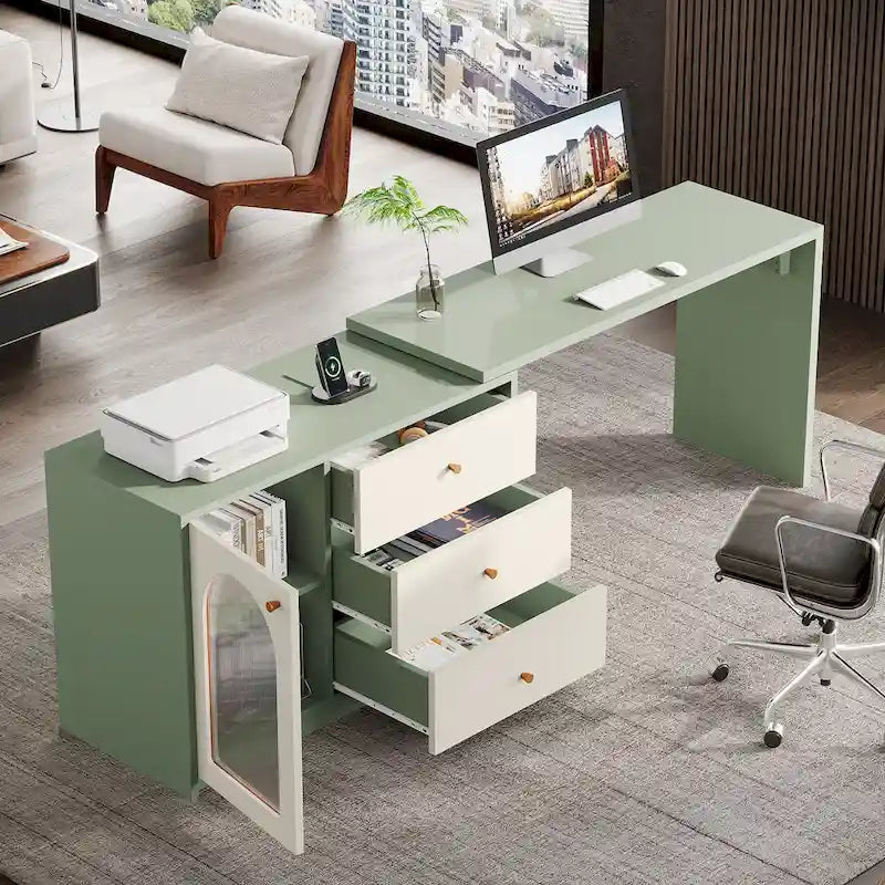 47 Inches Reversible L Shaped Computer Desk for Home Office