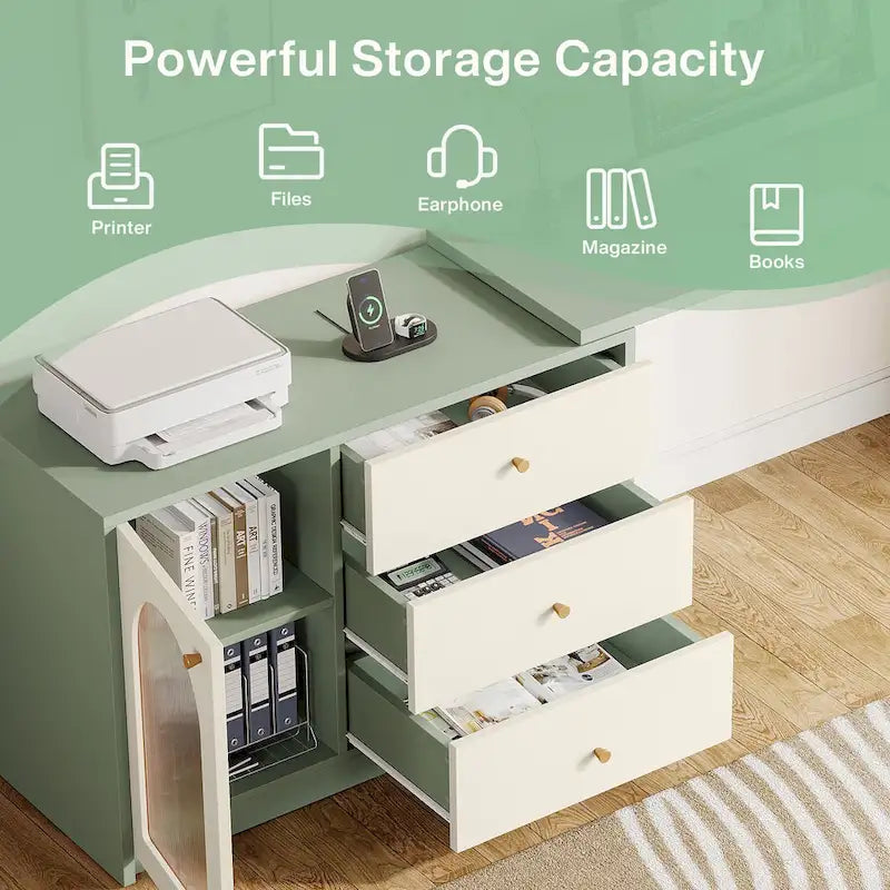 47 Inches Reversible L Shaped Computer Desk for Home Office