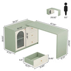 47 Inches Reversible L Shaped Computer Desk for Home Office