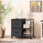 File Cabinet 2 Fabric Drawer Lateral Filing Cabinet fits A4 or Letter Size - 15.4D x 27.9W x 25.8H