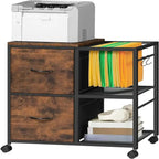 File Cabinet 2 Fabric Drawer Lateral Filing Cabinet fits A4 or Letter Size - 15.4D x 27.9W x 25.8H