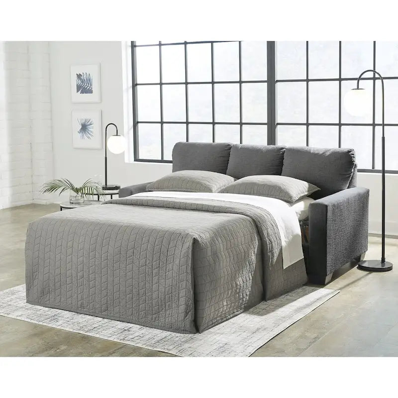 Signature Design by Ashley Rannis Pewter Full Sofa Sleeper - 76W x 40D x 39H