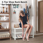 hoe Rack Bench for Entryway - 33.5D x 11.02W x 17.7H