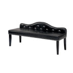 Furniture of America Kopt Modern Black Leatherette Tufted Accent Bench