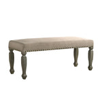 Upholstered Bench with Nailhead and Wood Frame