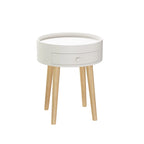 Modern Coffee Table with Drawer, Bedside Table, Sofa Side Table, Oak Table Legs, Suitable for Living Room and Bedroom