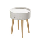 Modern Coffee Table with Drawer, Bedside Table, Sofa Side Table, Oak Table Legs, Suitable for Living Room and Bedroom