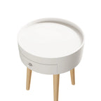 Modern Coffee Table with Drawer, Bedside Table, Sofa Side Table, Oak Table Legs, Suitable for Living Room and Bedroom