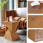 Modern Lightweight Concrete Side Table Accent Table Garden Patio - 12x12x18