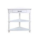 33.8Small Triangle Corner Table, Wood Side Table for Small Spaces Living Room, 3 Tier End Corner Table with Solid Wood Legs