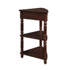 33.8Small Triangle Corner Table, Wood Side Table for Small Spaces Living Room, 3 Tier End Corner Table with Solid Wood Legs