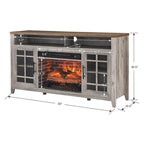 TV Media Stand with Electric Fireplace KD Inserts Heater - 55 inches