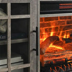 TV Media Stand with Electric Fireplace KD Inserts Heater - 55 inches