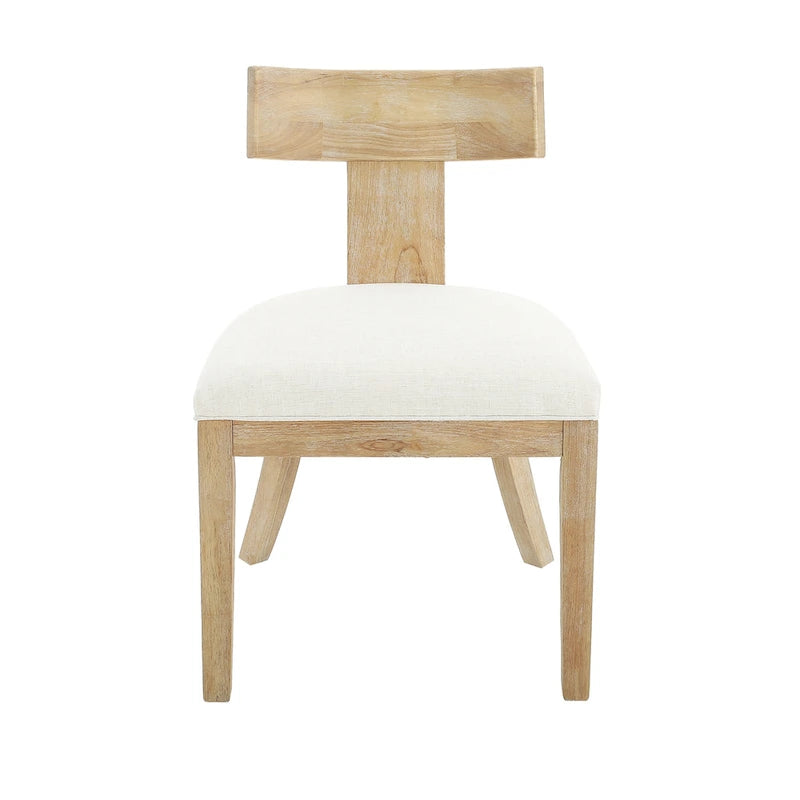 Fescue Fabric and Rubberwood Slat Back Upholstered Dining Chair (Set of 2) by Christopher Knight Home