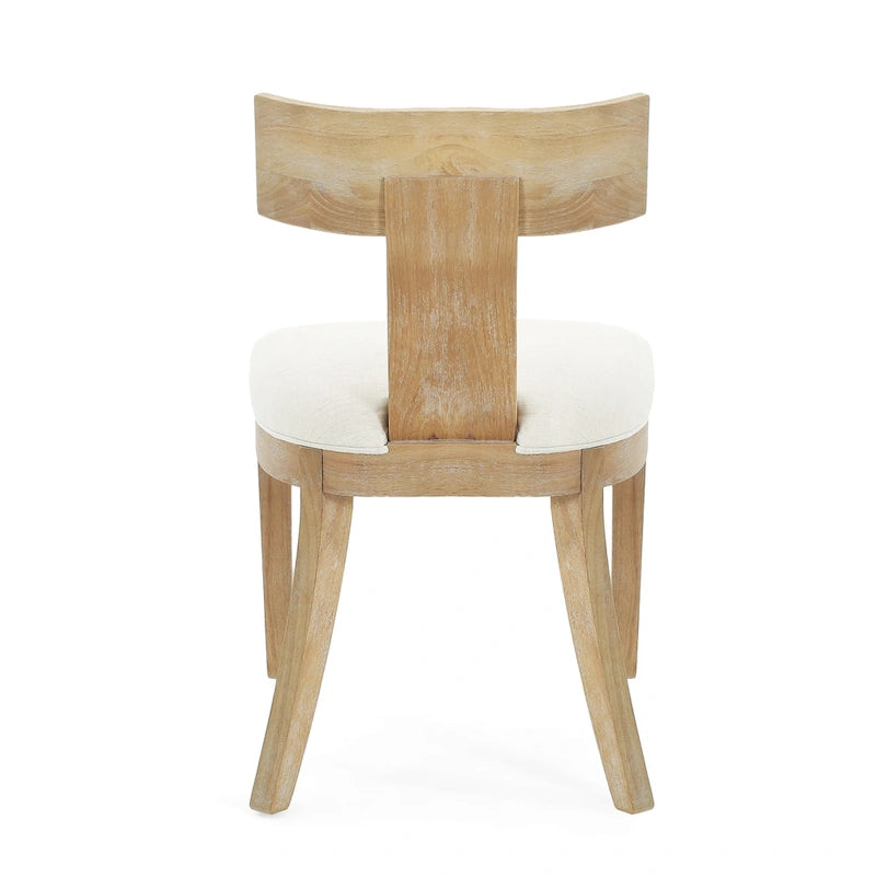 Fescue Fabric and Rubberwood Slat Back Upholstered Dining Chair (Set of 2) by Christopher Knight Home