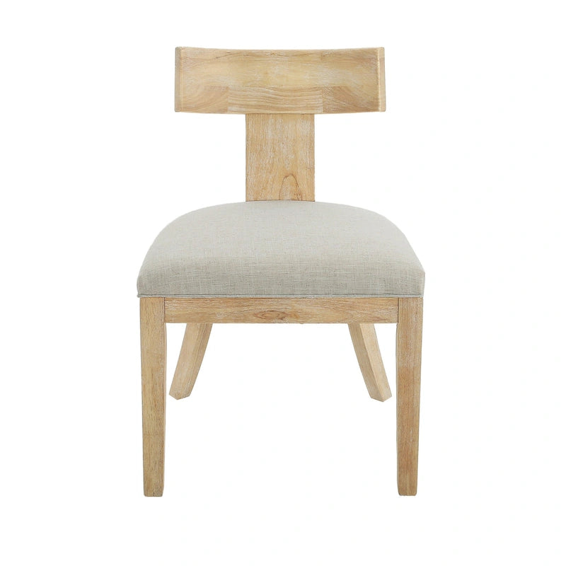 Fescue Fabric and Rubberwood Slat Back Upholstered Dining Chair (Set of 2) by Christopher Knight Home