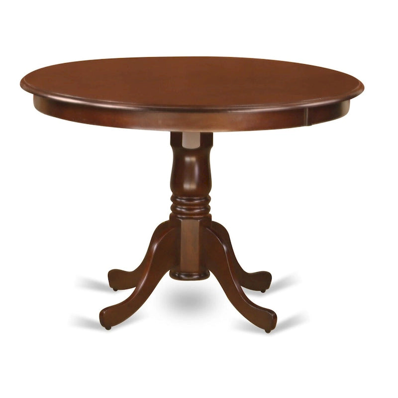 East West Furniture Dinette Set Includes a Round Dining Table and Upholstered Chairs, Mahogany (Pieces Options)