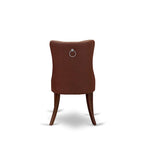 East West Furniture Dinette Set Includes a Round Dining Table and Upholstered Chairs, Mahogany (Pieces Options)